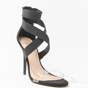 Crisscross stiletto heels. Size 8. Heel height 5”